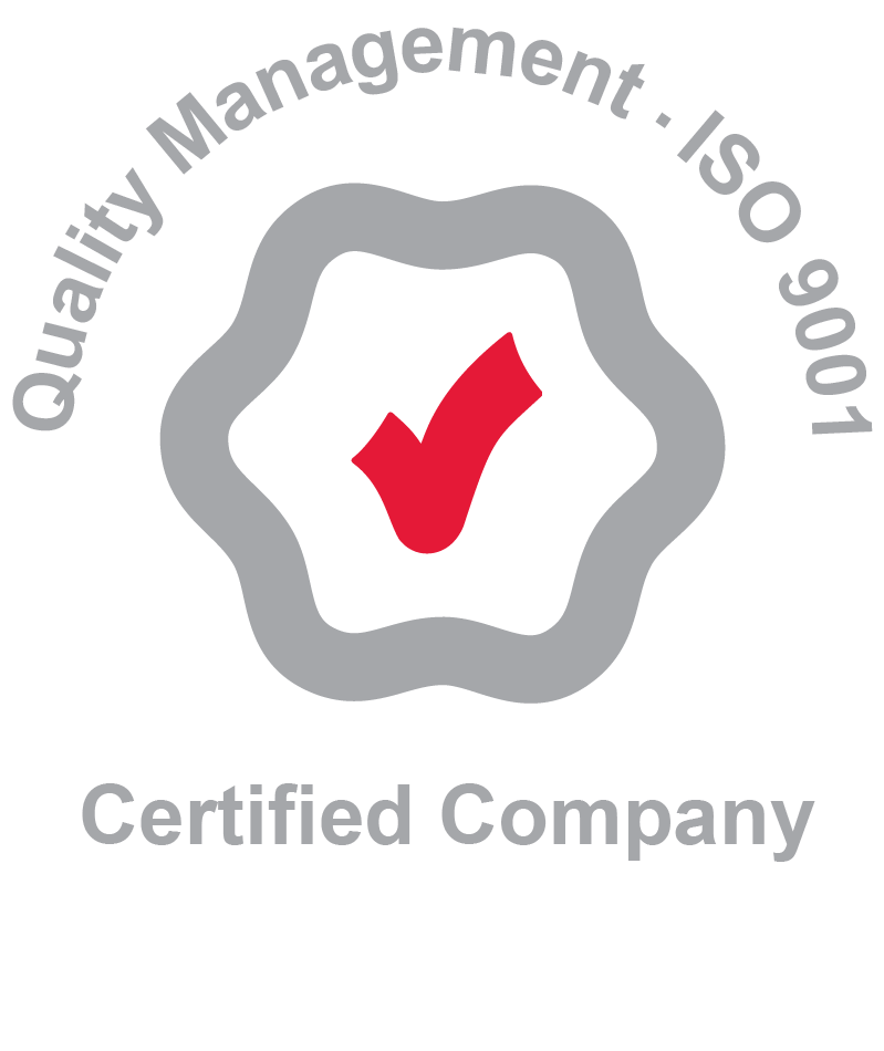 ISO9001- light grey n red CERTIFIED COMPANY